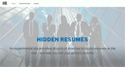 Desktop Screenshot of hiddenresumes.com
