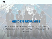 Tablet Screenshot of hiddenresumes.com